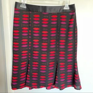 L’Wren Scott x BR lip print skirt